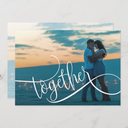 Moderne het Berichten van de Foto van het Manuscri Save The Date (Voorkant / Achterkant)