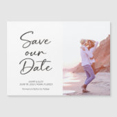 Moderne het Manuscript van de Borstel bruiloft spa Magnetische Uitnodiging (Voorkant)