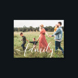 Moderne het manuscriptbekleding van de Familie op  Canvas Afdruk<br><div class="desc">Creëer een prachtig en gepersonaliseerd display met onze "Modern Family Script Overlay on Photo Canvas Print." Met dit unieke canvas kun je een gekoesterde foto van je familie fotoshoot tonen, samen met het woord "familie" elegant bedekt op het afbeelding. Bewaar een bijzonder moment en maak er een mooi kunstwerk van...</div>