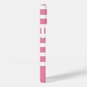 Moderne Hete Roze en Witte Streep met Monogram Case-Mate iPhone Case (Achterkant / Rechts)