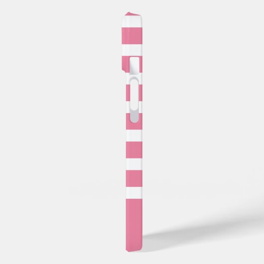 Moderne Hete Roze en Witte Streep met Monogram Case-Mate iPhone Case (Achterkant / Links)
