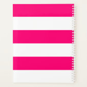 Moderne hete roze witte strepen aangepaste naam mo planner (Achterkant)