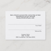 Moderne Heup FAUX Sequins Salon Verwijs een Vriend Aanbevelingskaartje (Achterkant)