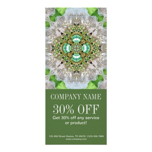 moderne heupgroene diamant zorgt voor mode giro reclamekaart (Voorkant)