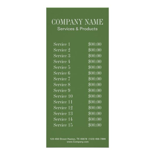 moderne heupgroene diamant zorgt voor mode giro reclamekaart (Achterkant)