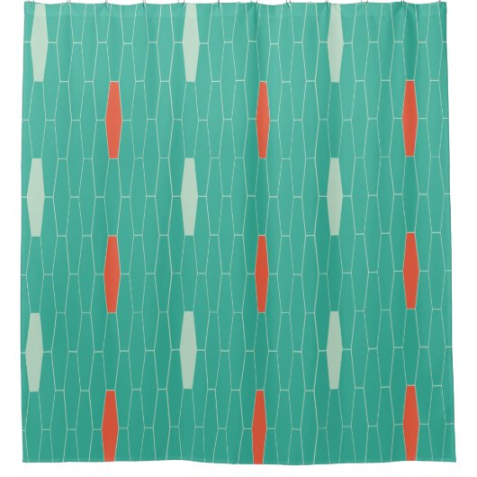 Moderne hex douchegordijn (Voorkant)