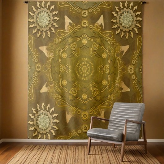 Moderne Hexa Golden Ursidae Wandkleed