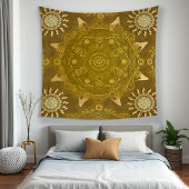 Moderne Hexa Golden Ursidae Wandkleed