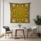 Moderne Hexa Golden Ursidae Wandkleed