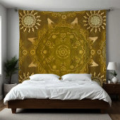 Moderne Hexa Golden Ursidae Wandkleed