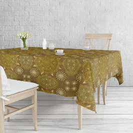 Moderne hexa gouden ursidae (het patroon) mandala tafelkleed