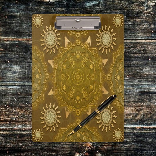 Moderne hexa gouden ursidae mandala kunst klembord