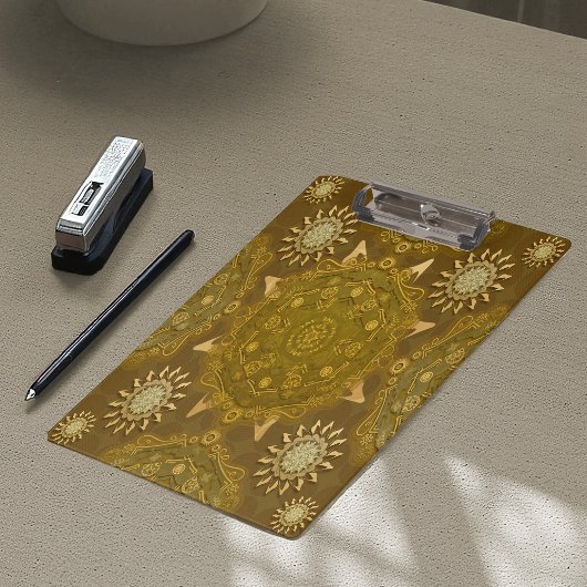 Moderne hexa gouden ursidae mandala kunst klembord