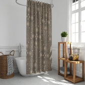 Moderne hexa sepia gouden ursidae mandala kunst douchegordijn