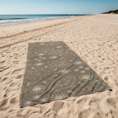 Moderne hexa sepia gouden ursidae mandala kunst strandlaken