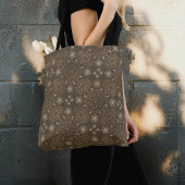 Moderne hexa Sepia Gouden ursidae mandala kunst Tote Bag