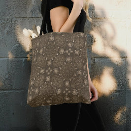 Moderne hexa Sepia Gouden ursidae mandala kunst Tote Bag