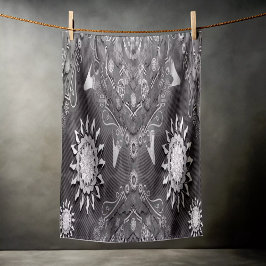 Moderne hexa zwarte ursidae mandala kunst strandlaken