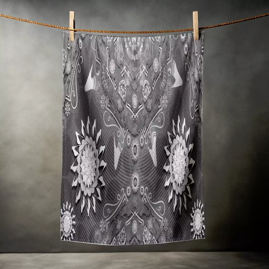 Moderne hexa zwarte ursidae mandala kunst strandlaken