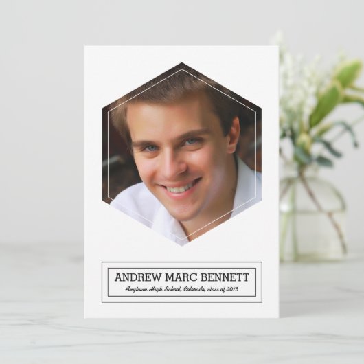 Moderne Hexagon 1 Aankondiging van een foto-Afstud (Staand voorkant)