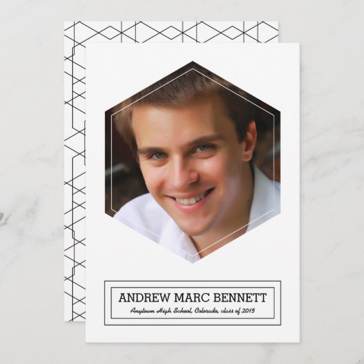 Moderne Hexagon 1 Aankondiging van een foto-Afstud (Voorkant / Achterkant)