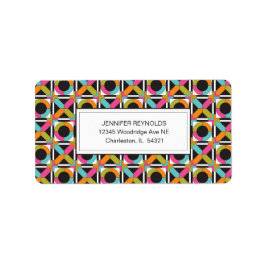 Moderne Hexagon Quilt Pattern Adresetiketten Etiket