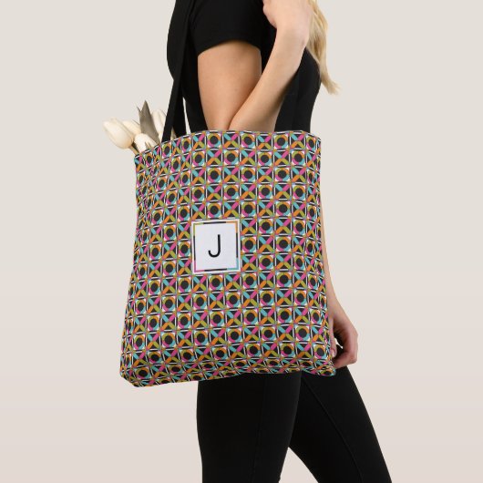 Moderne Hexagon Quilt Pattern-Canvas tas (Dichtbij)