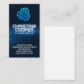 Moderne Hexagon Tech Logo Visitekaartje (Voorkant / Achterkant)