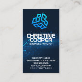 Moderne Hexagon Tech Logo Visitekaartje (Voorkant)