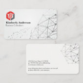 Moderne hexagonale technische Logo | Netwerkachter Visitekaartje (Voorkant / Achterkant)