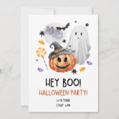 Moderne Hey Boo Halloween Party uitnodiging (Voorkant)