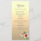 Moderne Hibiscus bruiloft Menu (Voorkant)