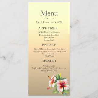 Moderne Hibiscus bruiloft Menu