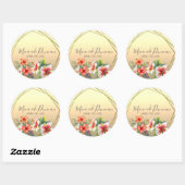Moderne Hibiscus bruiloft Ronde Sticker (Vel)