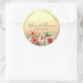 Moderne Hibiscus bruiloft Ronde Sticker (Tas)