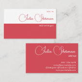 Moderne Hibiscus Red Feminine Minimalist Simple Visitekaartje (Voorkant / Achterkant)