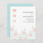 Moderne Hibiscus Save The Date Kaart (Voorkant / Achterkant)