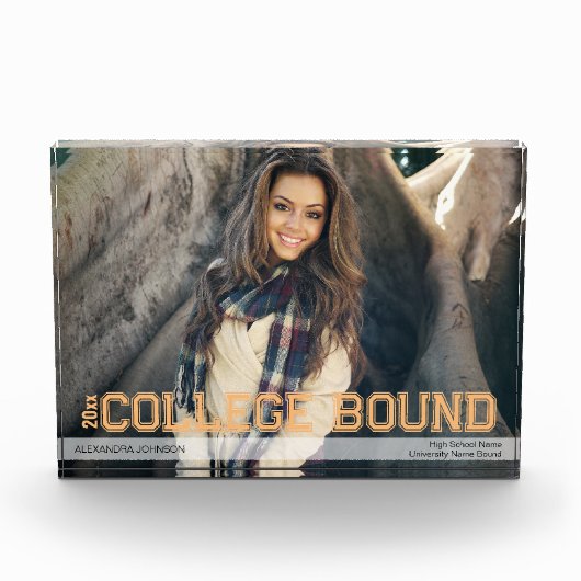 Moderne High School Afstuderen Overlay Yellow Gold Fotoblokken (Voorkant)