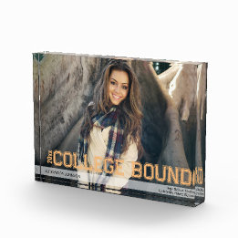 Moderne High School Afstuderen Overlay Yellow Gold Fotoblokken