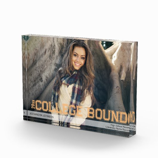 Moderne High School Afstuderen Overlay Yellow Gold Fotoblokken (Rechts)