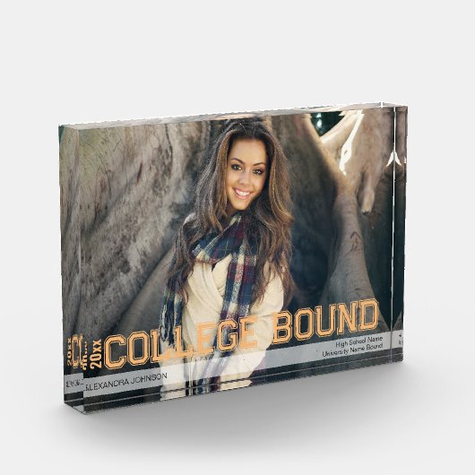 Moderne High School Afstuderen Overlay Yellow Gold Fotoblokken (Links)