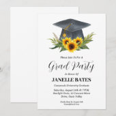 Moderne High School Bloemen Afstuderen Uitnodiging (Voorkant / Achterkant)