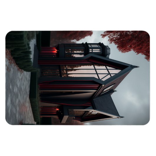 Moderne high-tech Gothic House buitenontwerp. Magneet (Horizontaal)