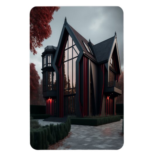 Moderne high-tech Gothic House buitenontwerp. Magneet (Verticaal)