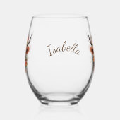 Moderne Highland Koe Boho met Bloemen Ontwerp Wijnglas Zonder Voet (Links)