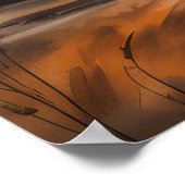 Moderne Highland Koe waterverf print kunst aan de  (Hoek)