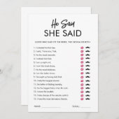Moderne 'Hij zei, zij zei' Bruidsuitnodiging spelk Kaart (Voorkant / Achterkant)