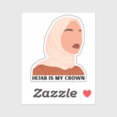 Moderne hijab is mijn kroonmoslim meisje sticker (Vel)