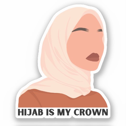 Moderne hijab is mijn kroonmoslim meisje sticker (Voorkant)