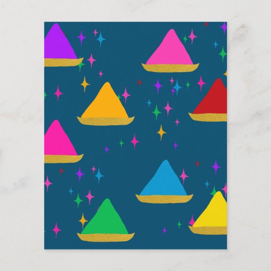  moderne Hindu Holi-festival kleuren Flyer (Achterkant)